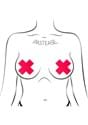 Pastease Plus X Neon Red Cross Pasties Alt 1