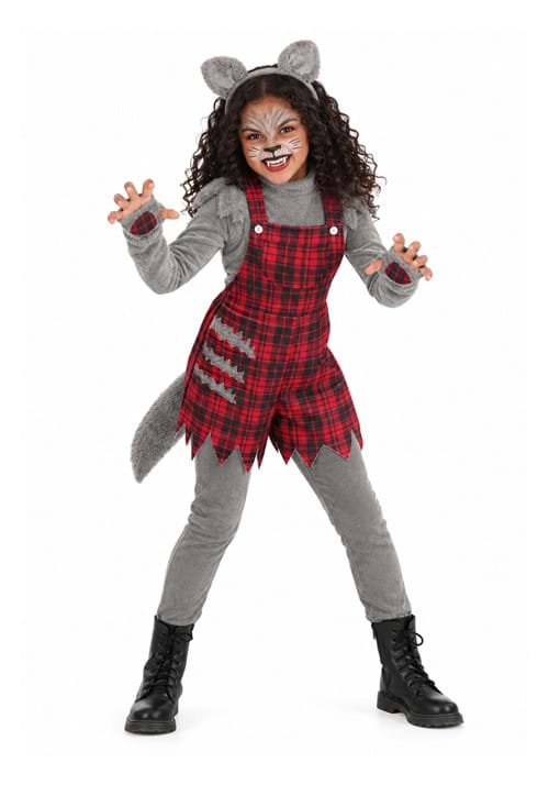 Girls Plaid Werewolf Costume Main 1