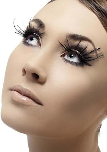 Black Feather Plume Eyelashes with Glue