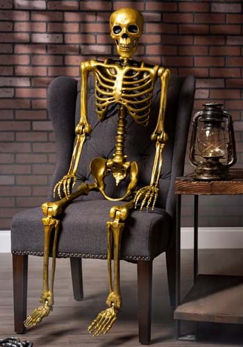 Life Size Gold 60 Inch Posable Skeleton Prop