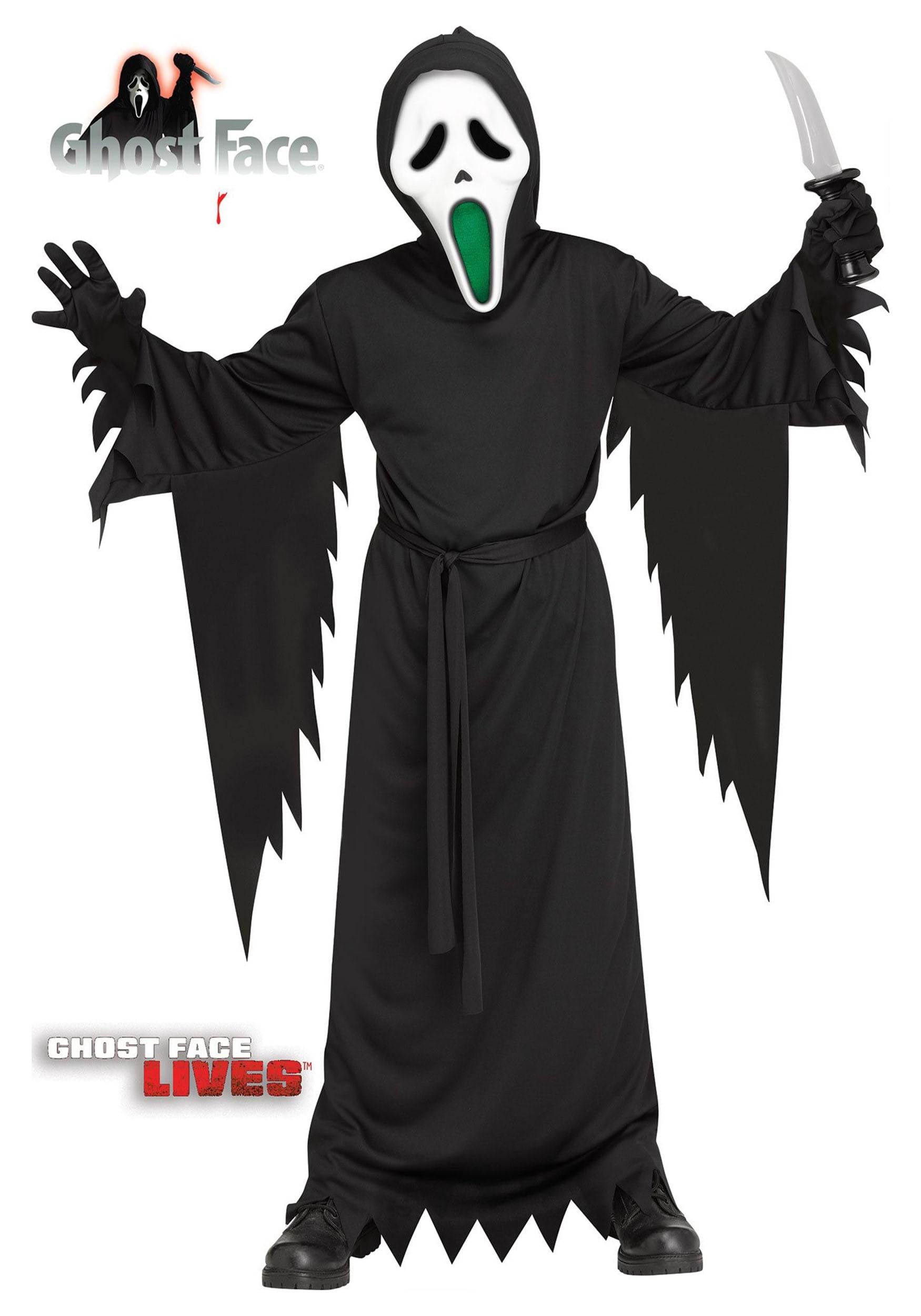 Fun World Inc. Officially Licensed Scream Bleeding Ghost Face Halloween  Scary Costume Male, Child, Black 