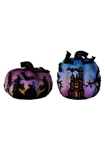 Set of Light Up Witch Pumpkins