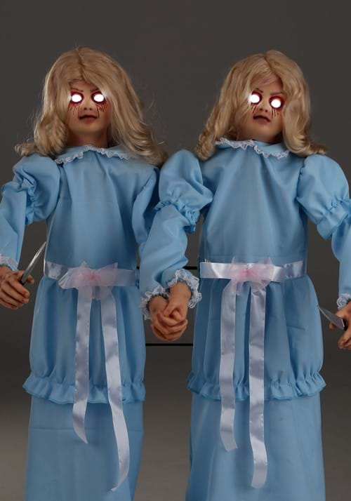 4FT Animated Killer Twin Girls Halloween Prop | Scary Decorations