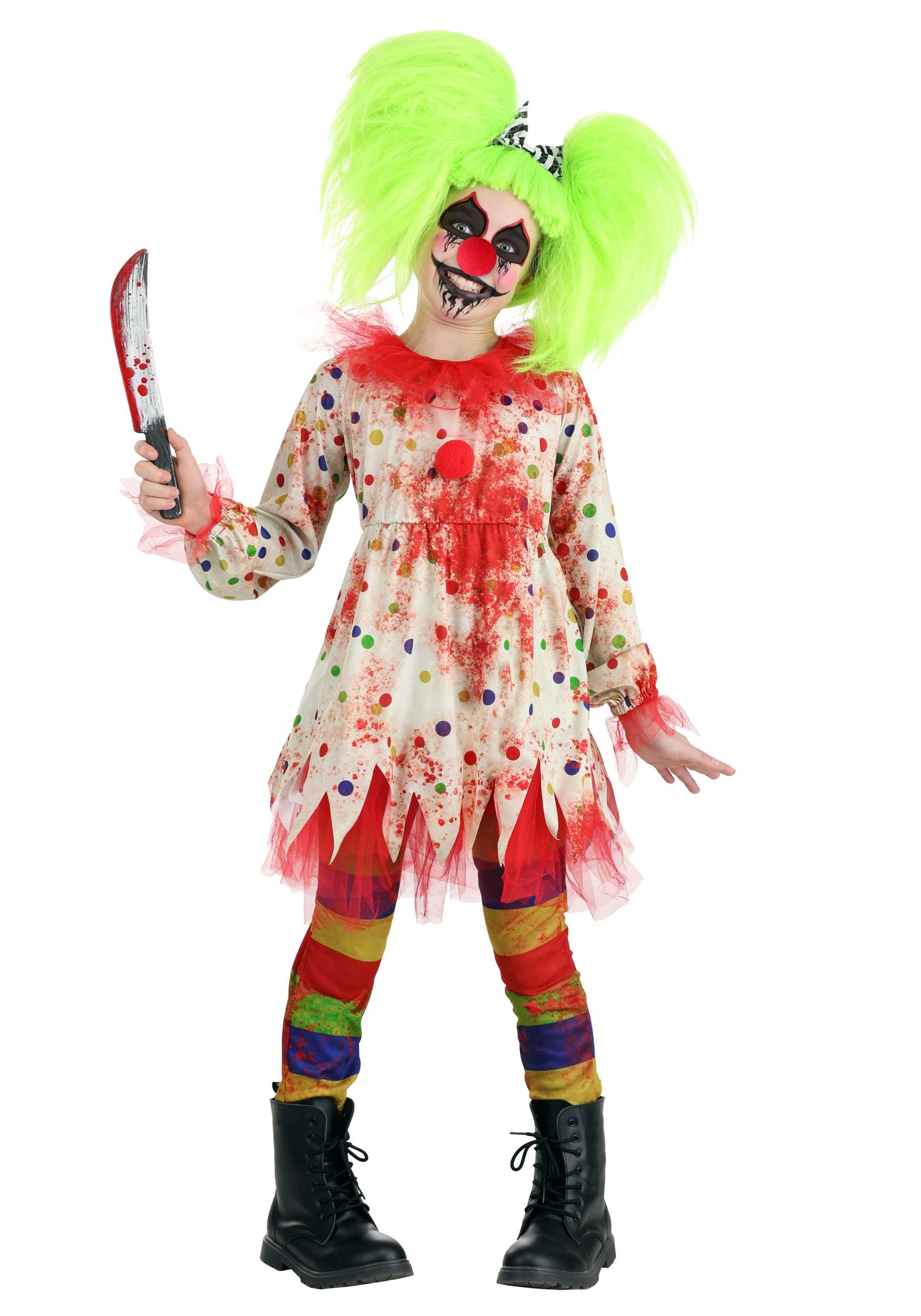 Creepy Clown Girl's Costume