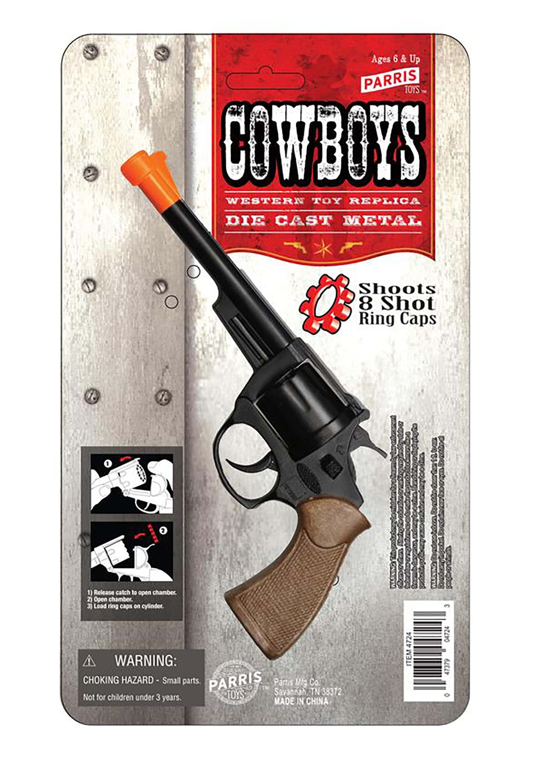 new DIE CAST 45 MAGNUM 8 SHOT BLACK METAL CAP GUN toy guns pistol shooter  new