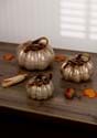 Set of 3 White and Gold Glass Pumpkins UPD