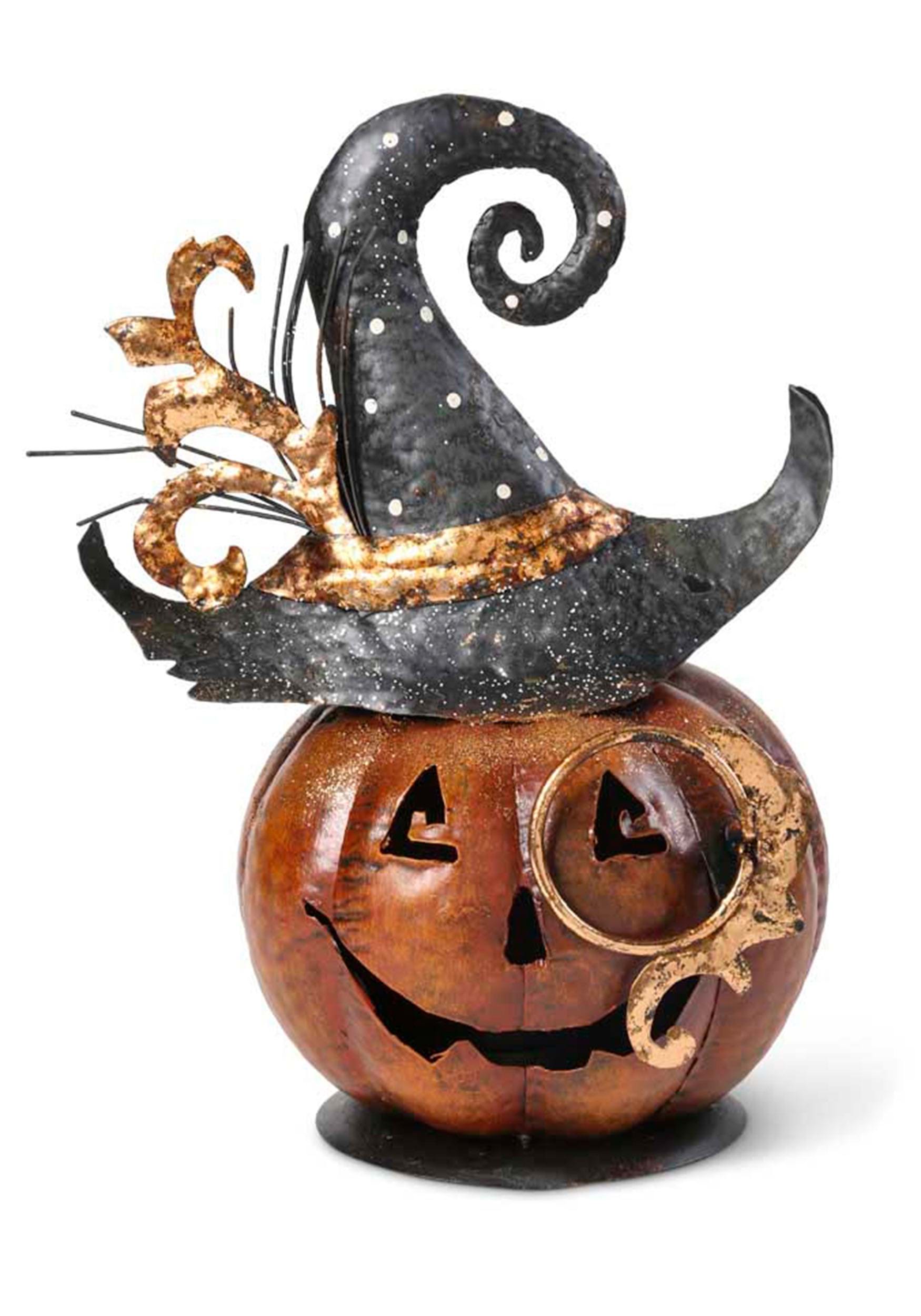 11-Inch Metal Jack 'O Lantern Halloween Decoration