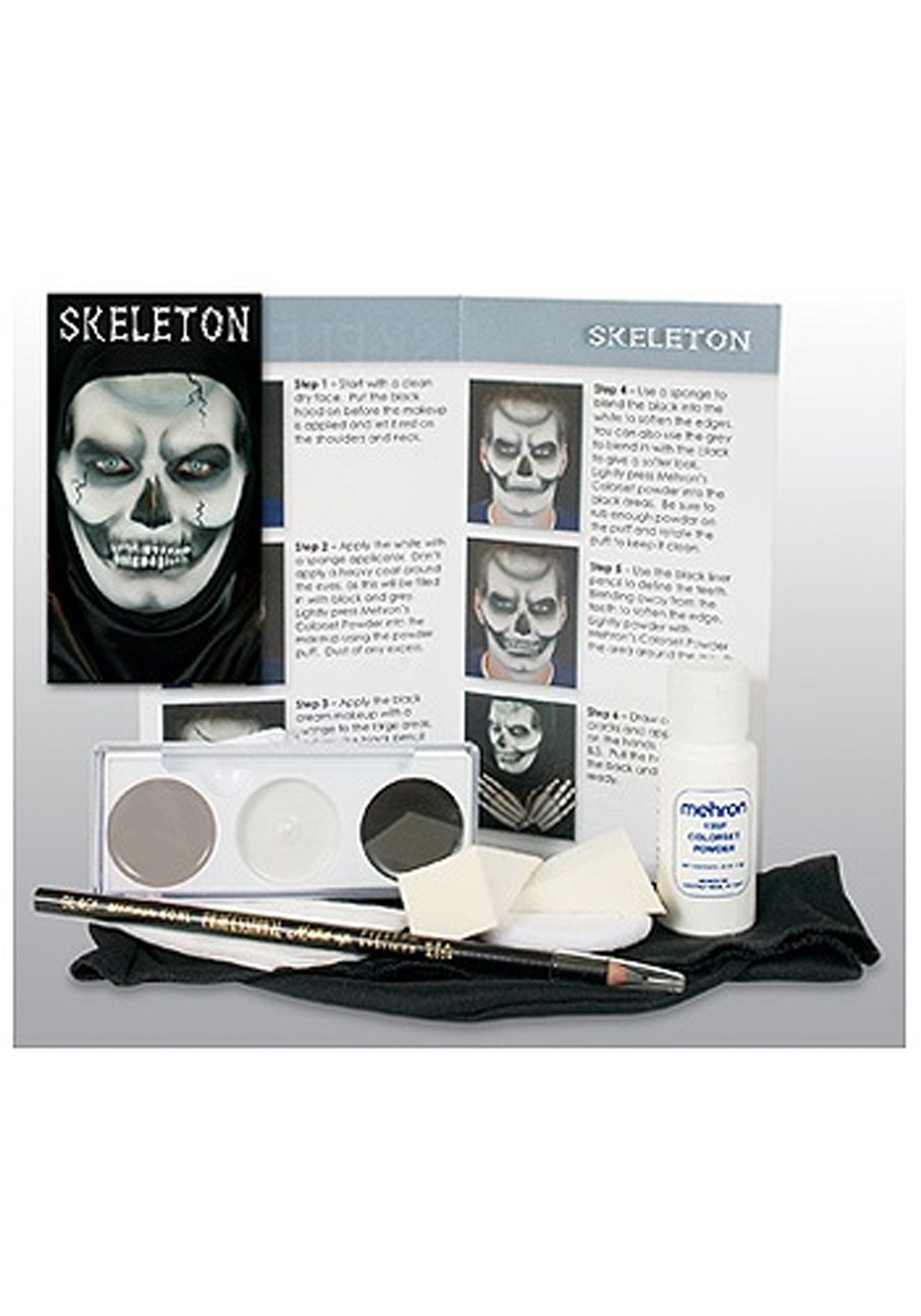 Skeleton Character Mehron Makeup Kit | Skeleton Accessories