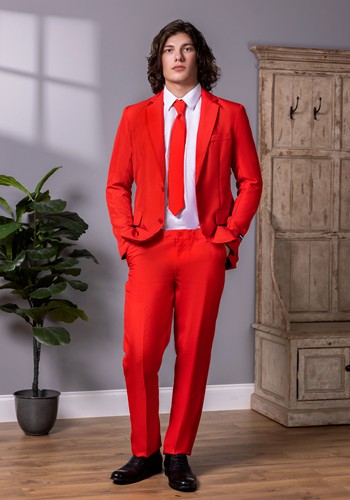 Suitmeister Solid Red Suit for Men | Costume Apparel