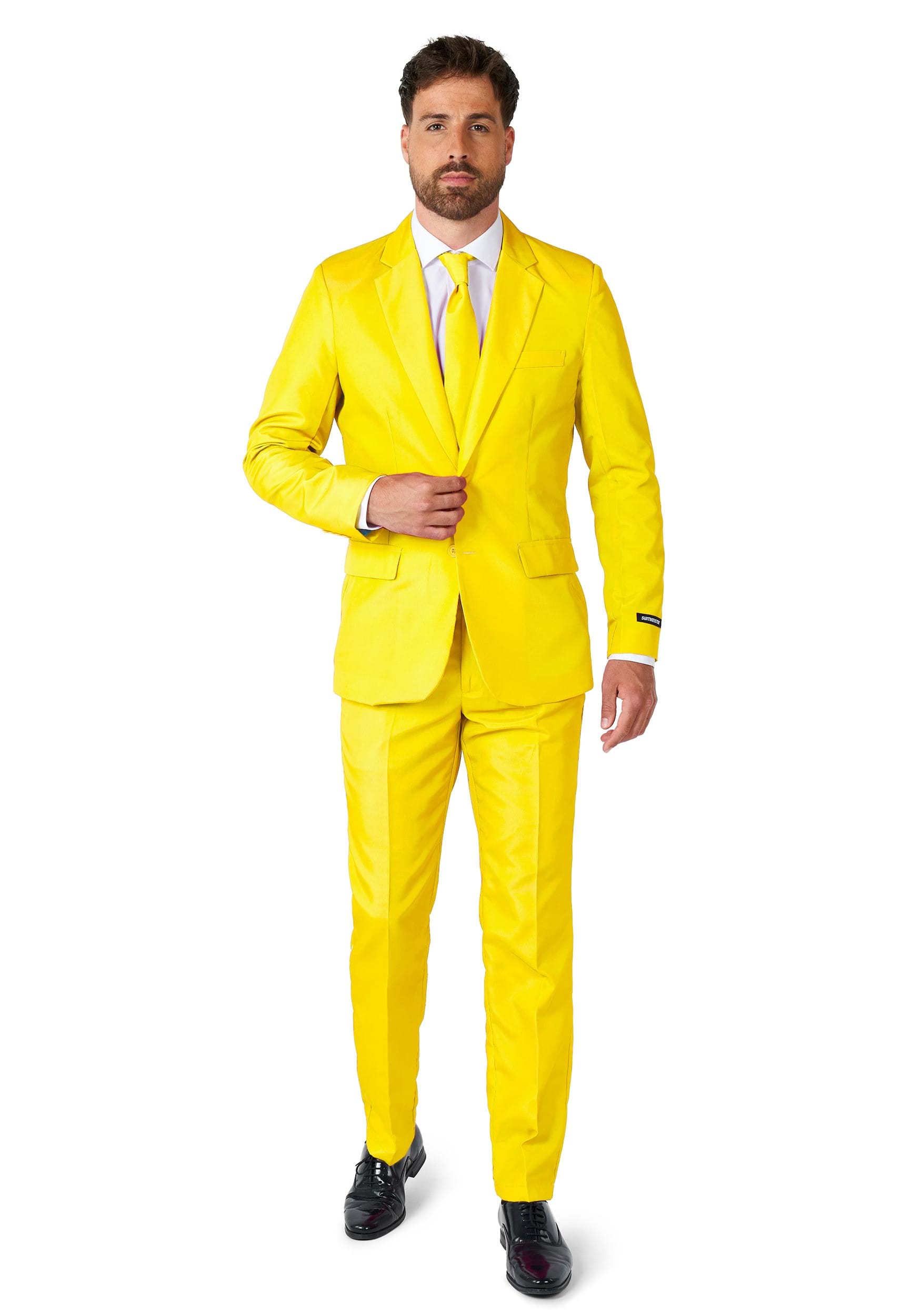 Suitmeister Solid Yellow Men's Suit