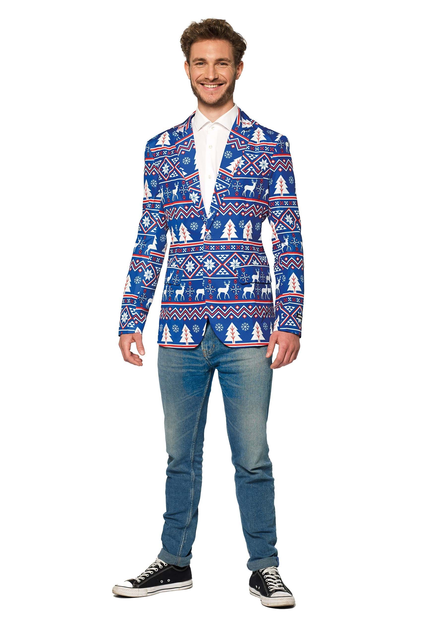SuitMeister Nordic Christmas Blue Blazer Multicolor Colombia
