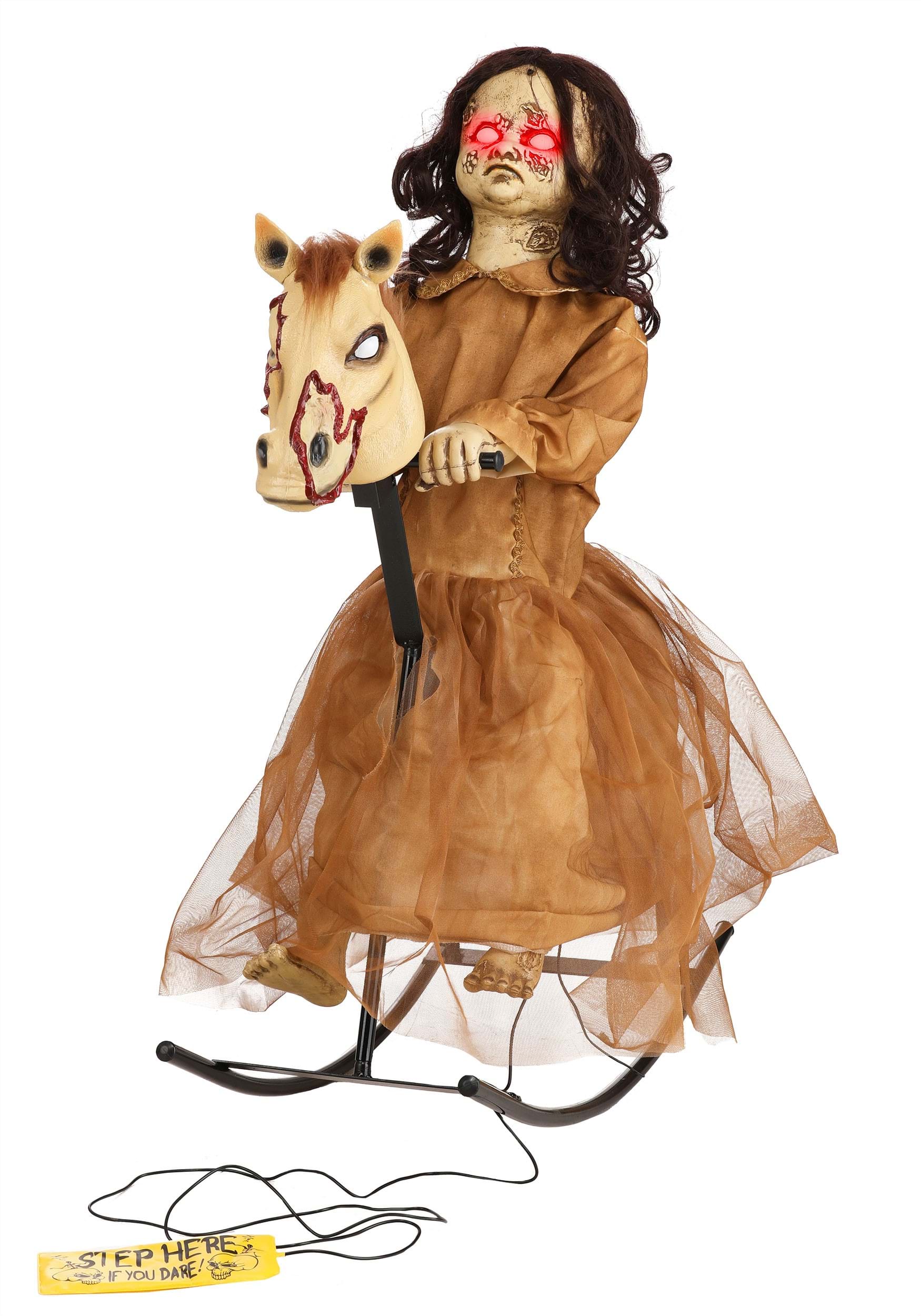 3.5FT Animated Rocking Horse with Talking Doll Prop