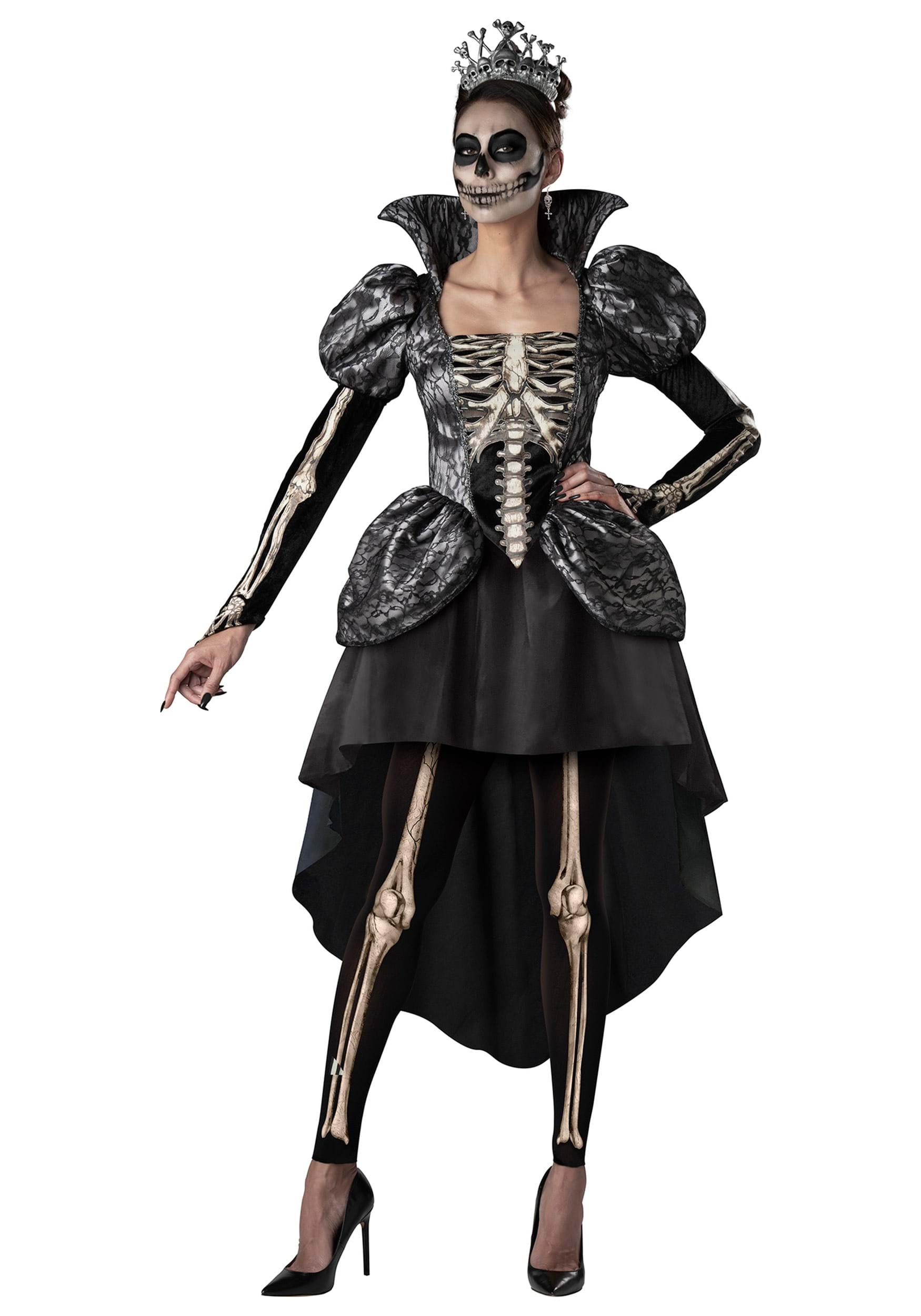 Skeleton Lady Of The Crypt Dress Women's Costume 