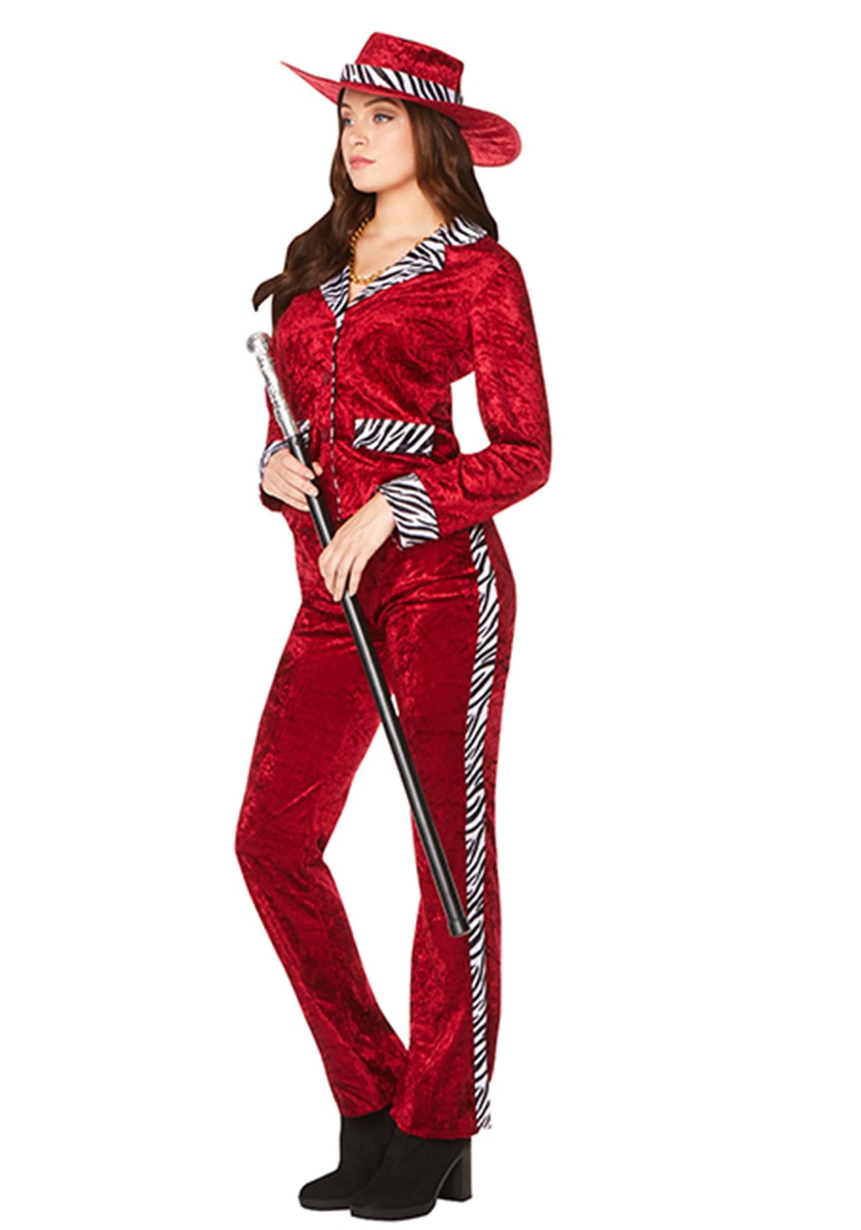 Red Womens Lady Pimp Costume