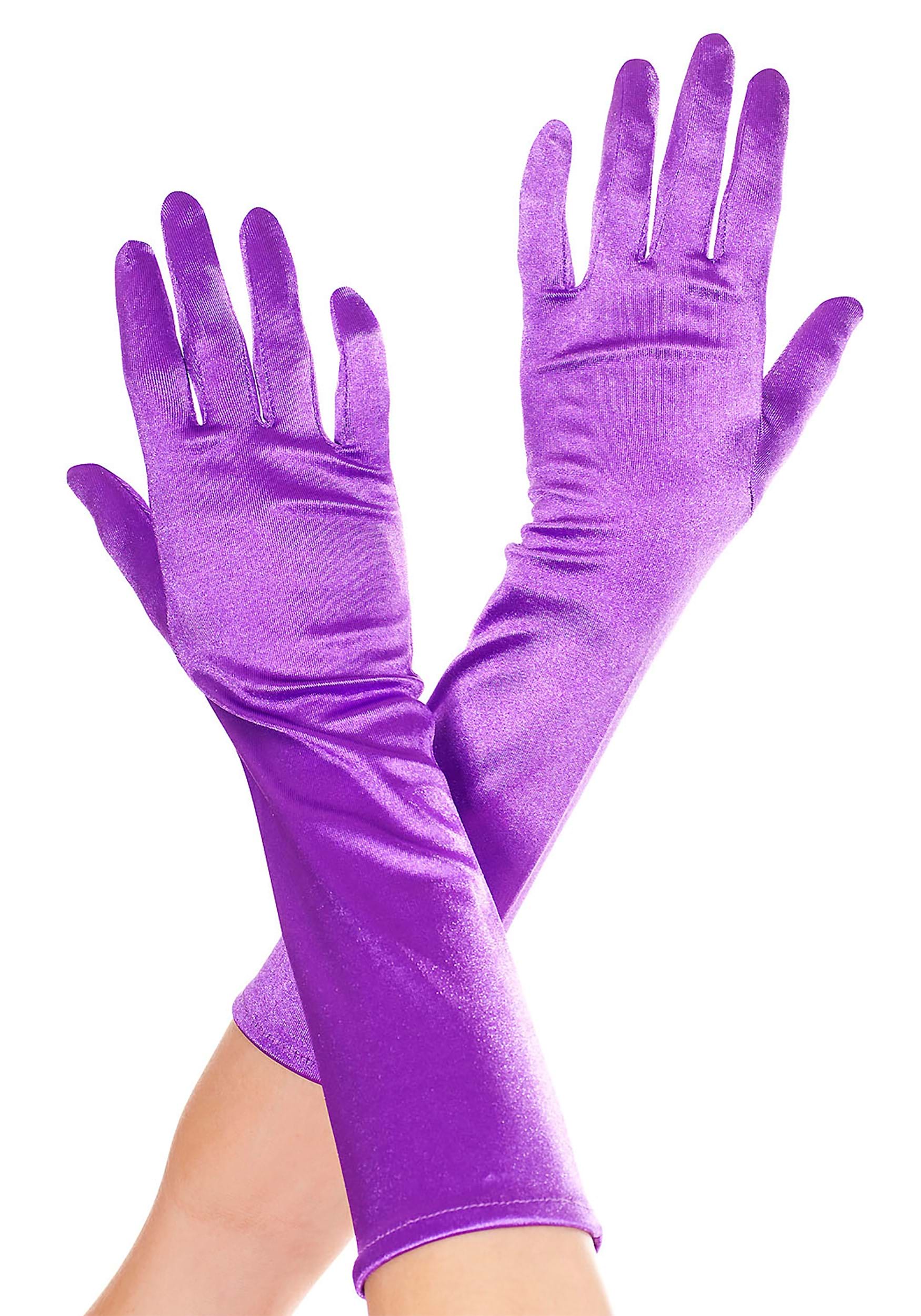 Gloves Short Purple Hands Womens Fancy Dress Costume Accessory 