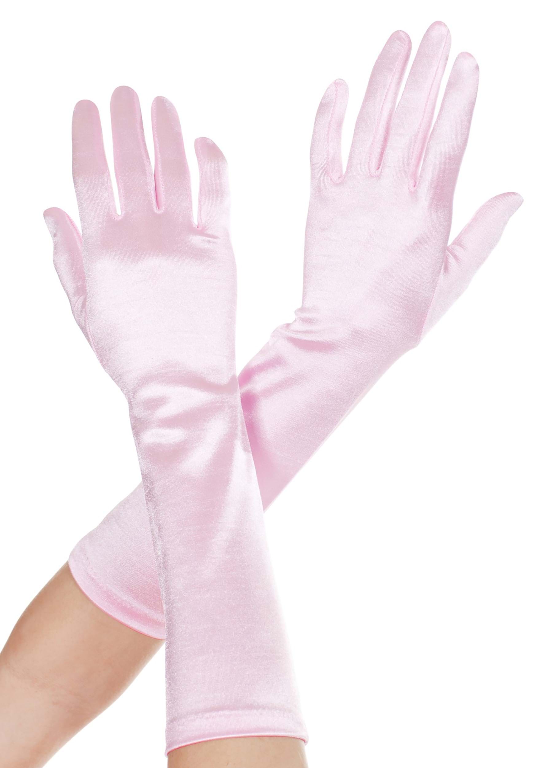 Princess Gloves Little Girls Pink or White Long Gloves Dress-Up Pretend Play 