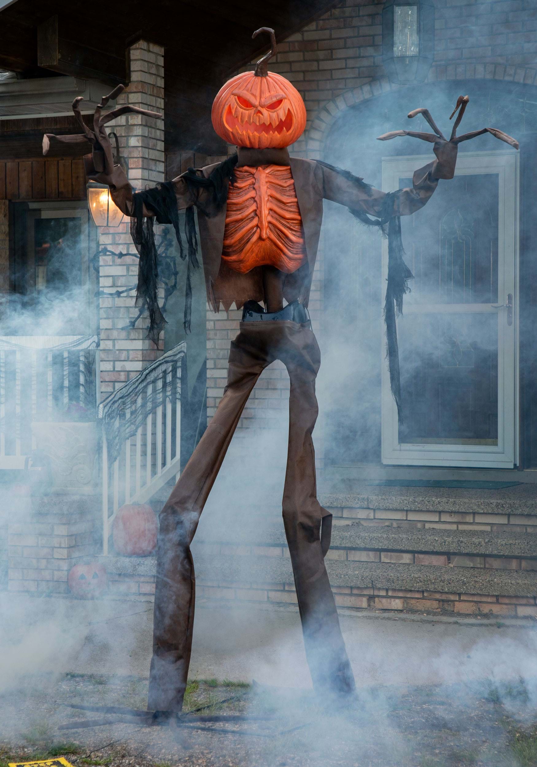 Image of Halloween 8ft Animated Scarecrow Pumpkin