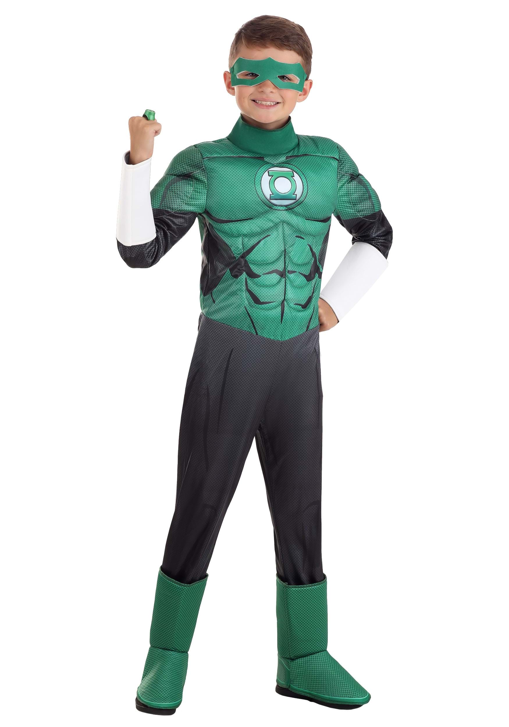 Photos - Fancy Dress Deluxe Jerry Leigh Green Lantern  Costume for Kids Black/Green/Whit 