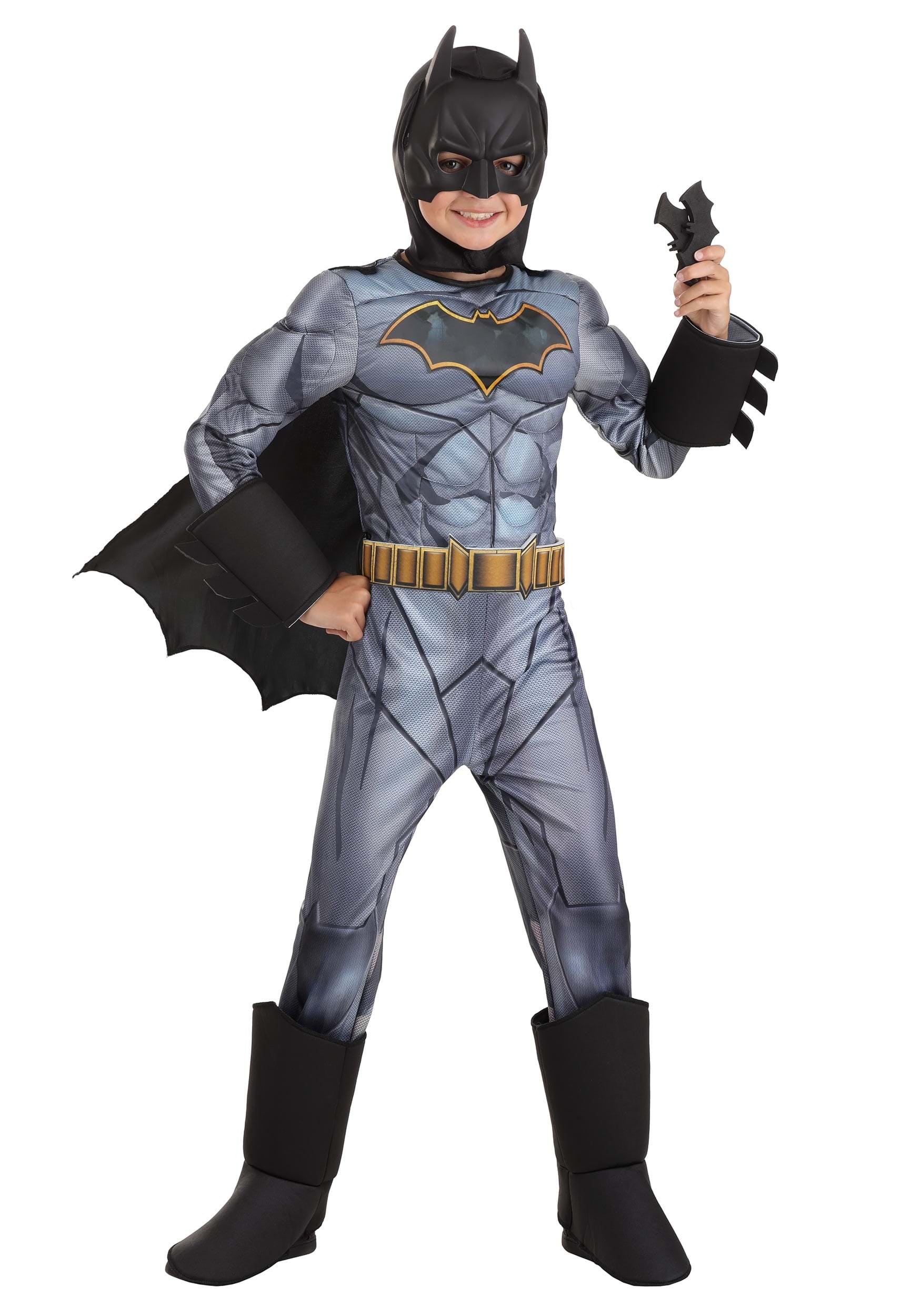 Photos - Fancy Dress DC Jerry Leigh  Comics Batman Deluxe Kids Costume Black/Gray/Beige 