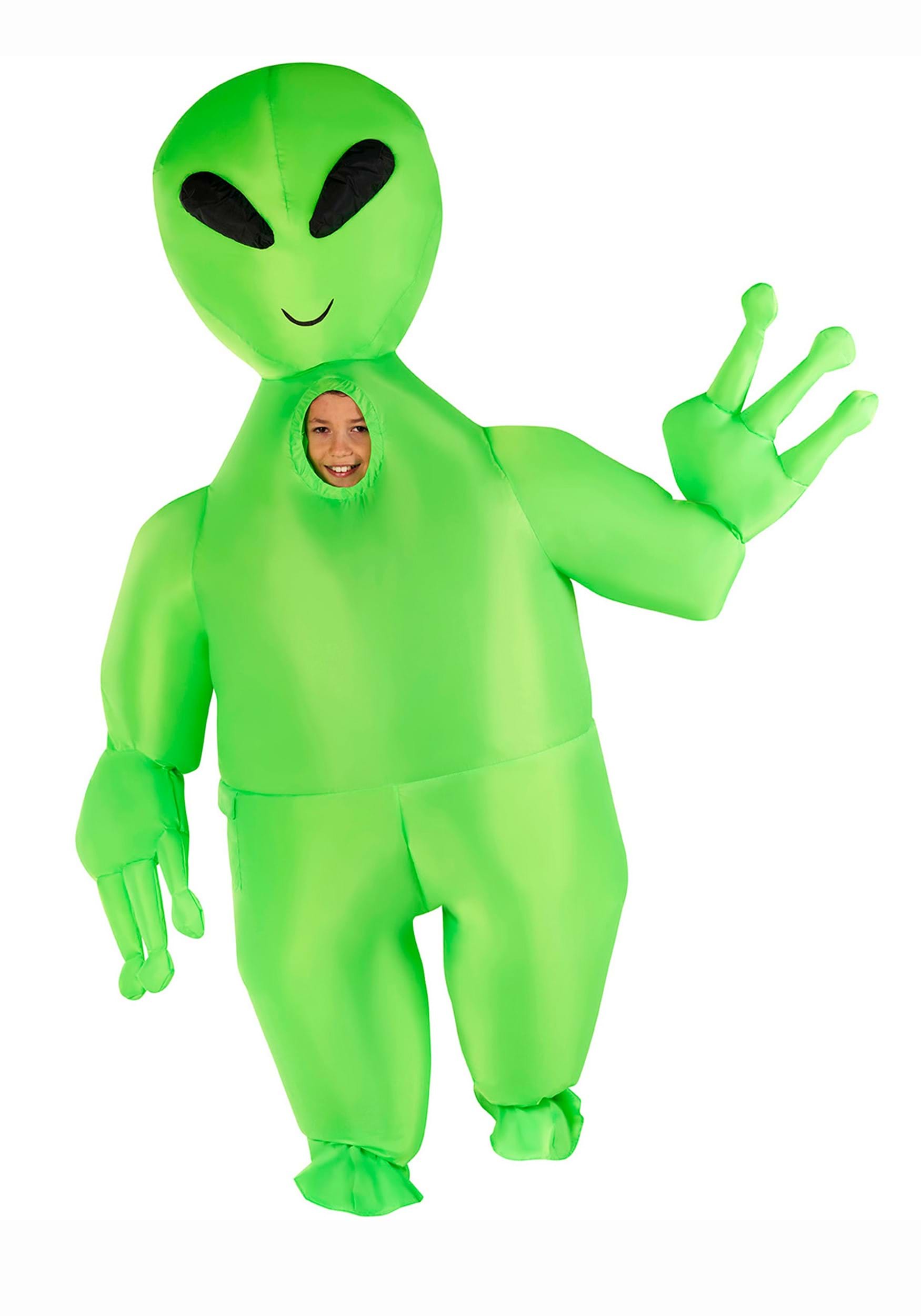 Photos - Fancy Dress Giant Morphsuits Kids  Alien Inflatable Costume Black/Green 