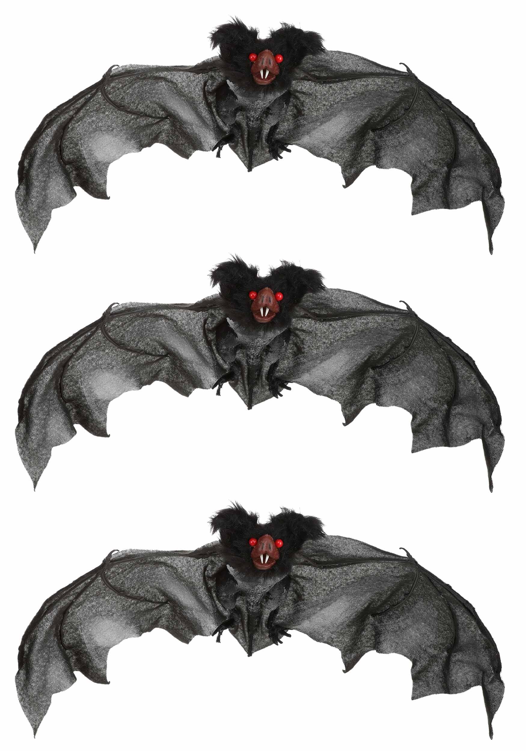 Photos - Other interior and decor FUN Costumes 3-Pack Black Bats Prop Black/White