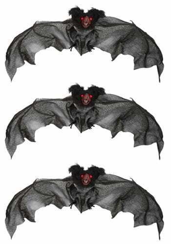 Pack of 3 Black Bats Decoration