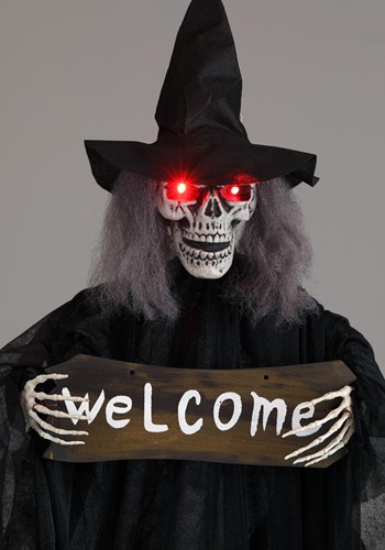 40-Inch Hanging Witch Welcome Prop | Witch Decorations