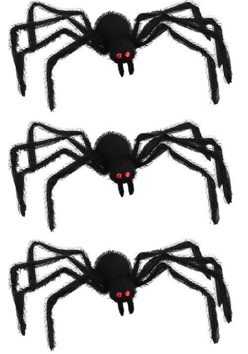 3 Pack Black Spiders Halloween Decoration | Exclusive