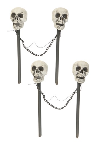 24-Inch Skull Pathway 4 Piece Light Up Decoration | Outdoor Decorations