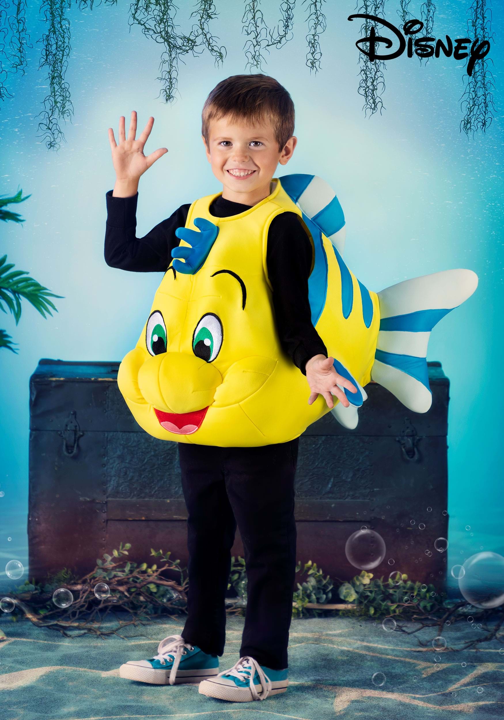 Little Mermaid Yellow & Blue Stuffed Flounder Costume - www ...