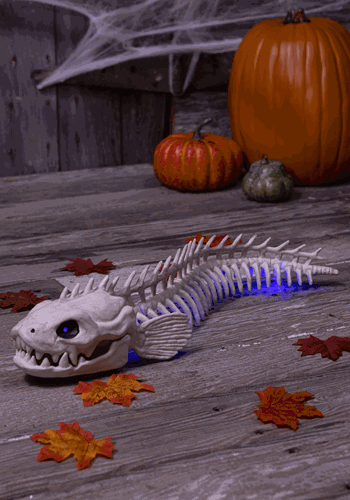 19.25 Inch Light Up Electric Skeleton Eel Decoration