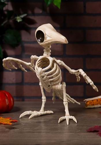 10.5-Inch Creepy Skeleton Raven Decoration | Animal Skeletons
