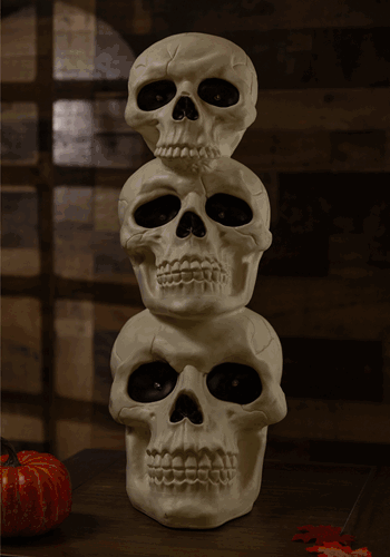 Light Up 27.5 Inch Skull Totem Decoration
