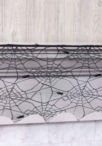 72-Inch Spider Web Black Mantel Scarf Decoration | Home Decorations