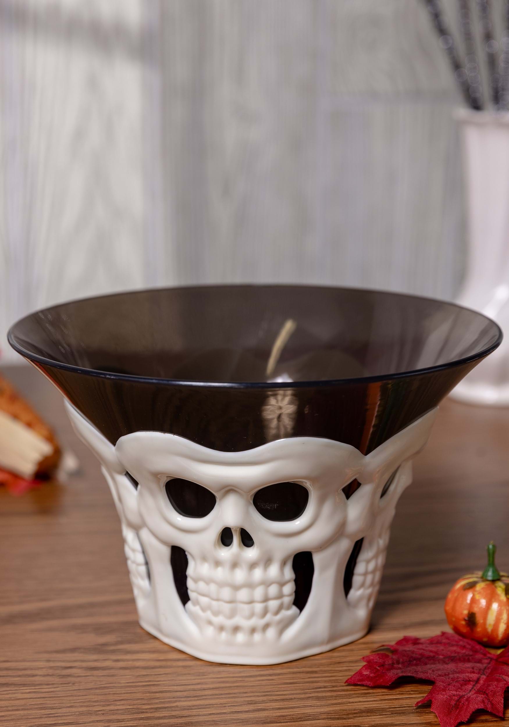 4.5 Inch Skull Treat Bowl Decoration , Halloween Candy Bowls