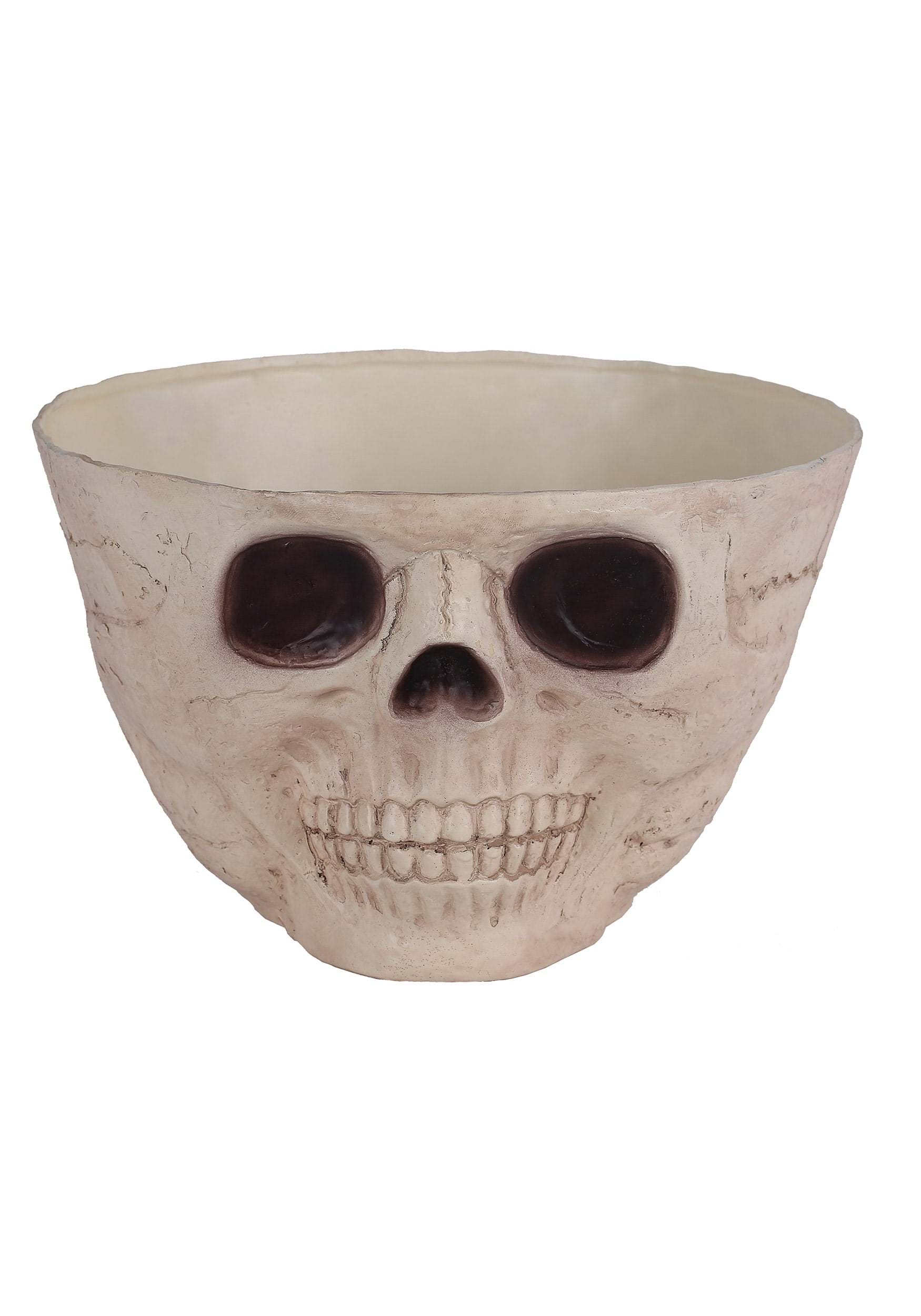 Wide Candy Bowl Skull Halloween Decoration