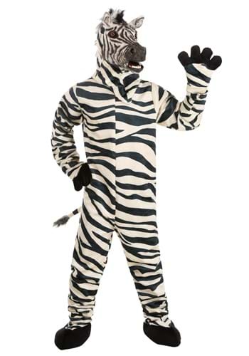 Adult Zebra Mascot with Mouth Mover Mask Costume