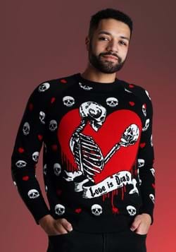 Love is Dead Valentine's Day Adult Sweater-2