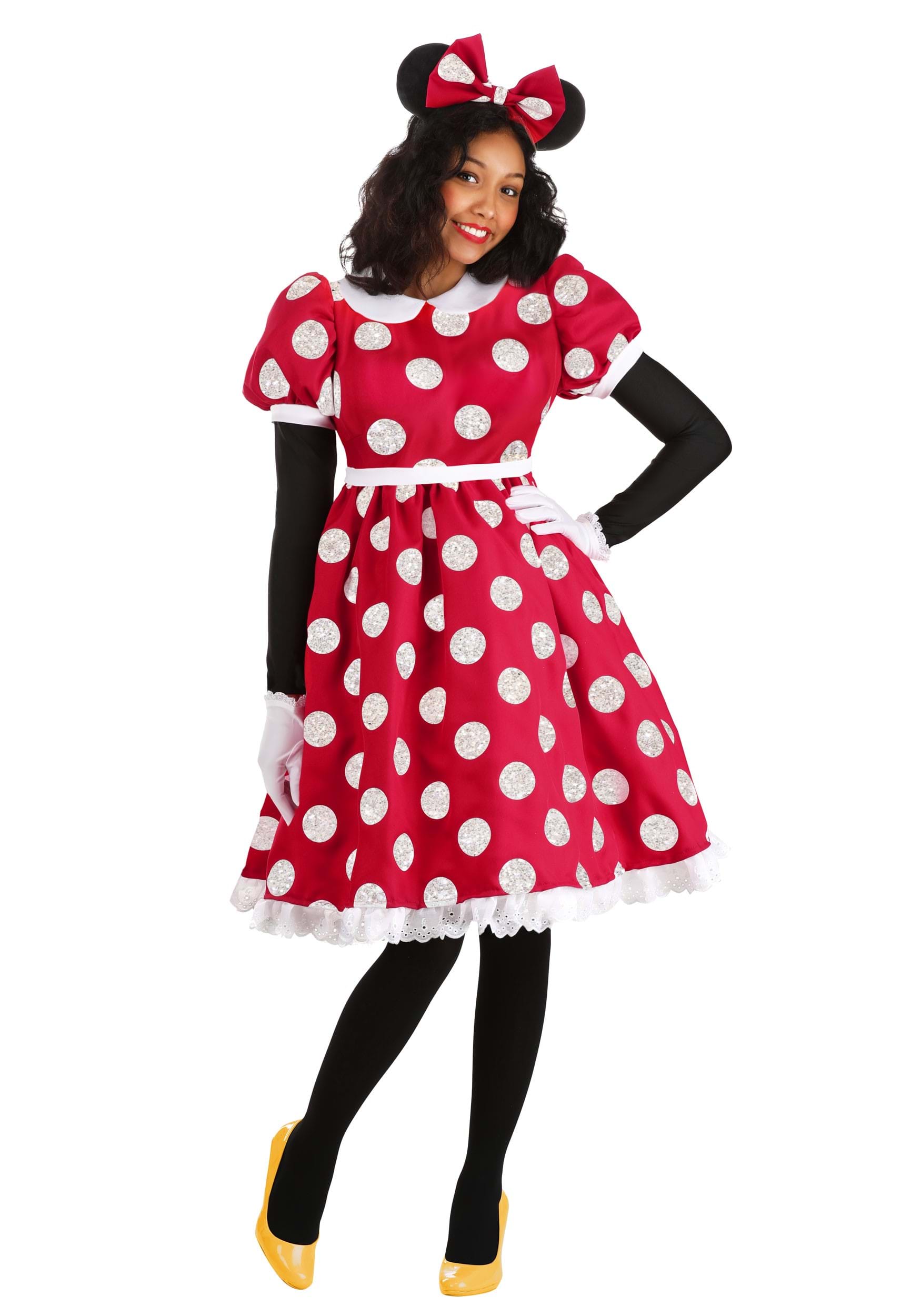 Photos - Fancy Dress Disney FUN Costumes  Deluxe Adult Minnie Mouse Costume Black/Red/Wh 