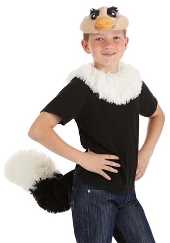 Ostrich Plush Headband Collar Tail Kit