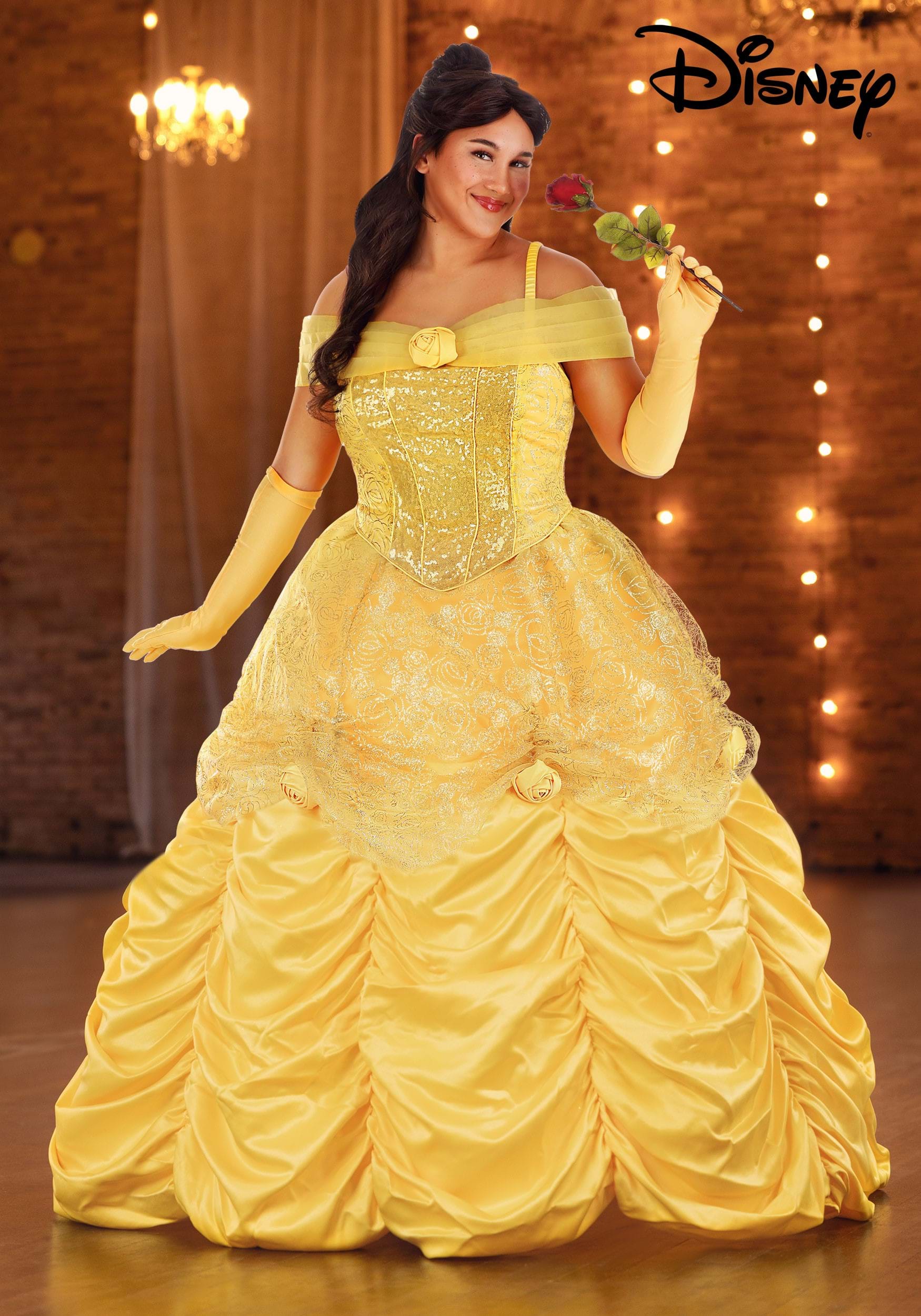 Adult Deluxe Princess Belle Dress Belle Cosplay Costume Ball Gown FREE P&P  | eBay