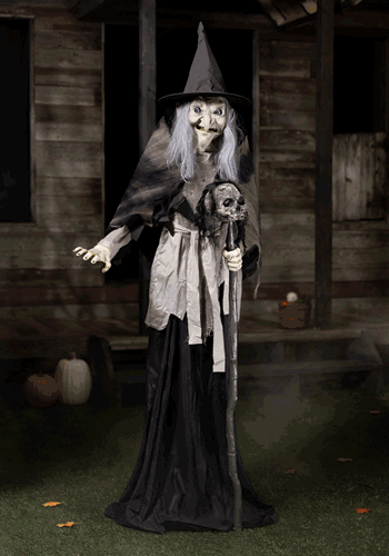 6ft Lunging Witch with DigitEye Animated Prop UPD