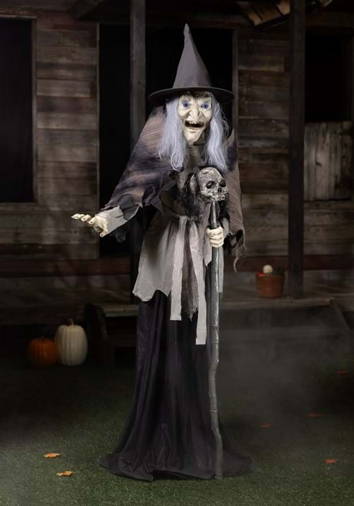 6FT Lunging Witch with DigitEye Animated Halloween Prop | Witch Decorations