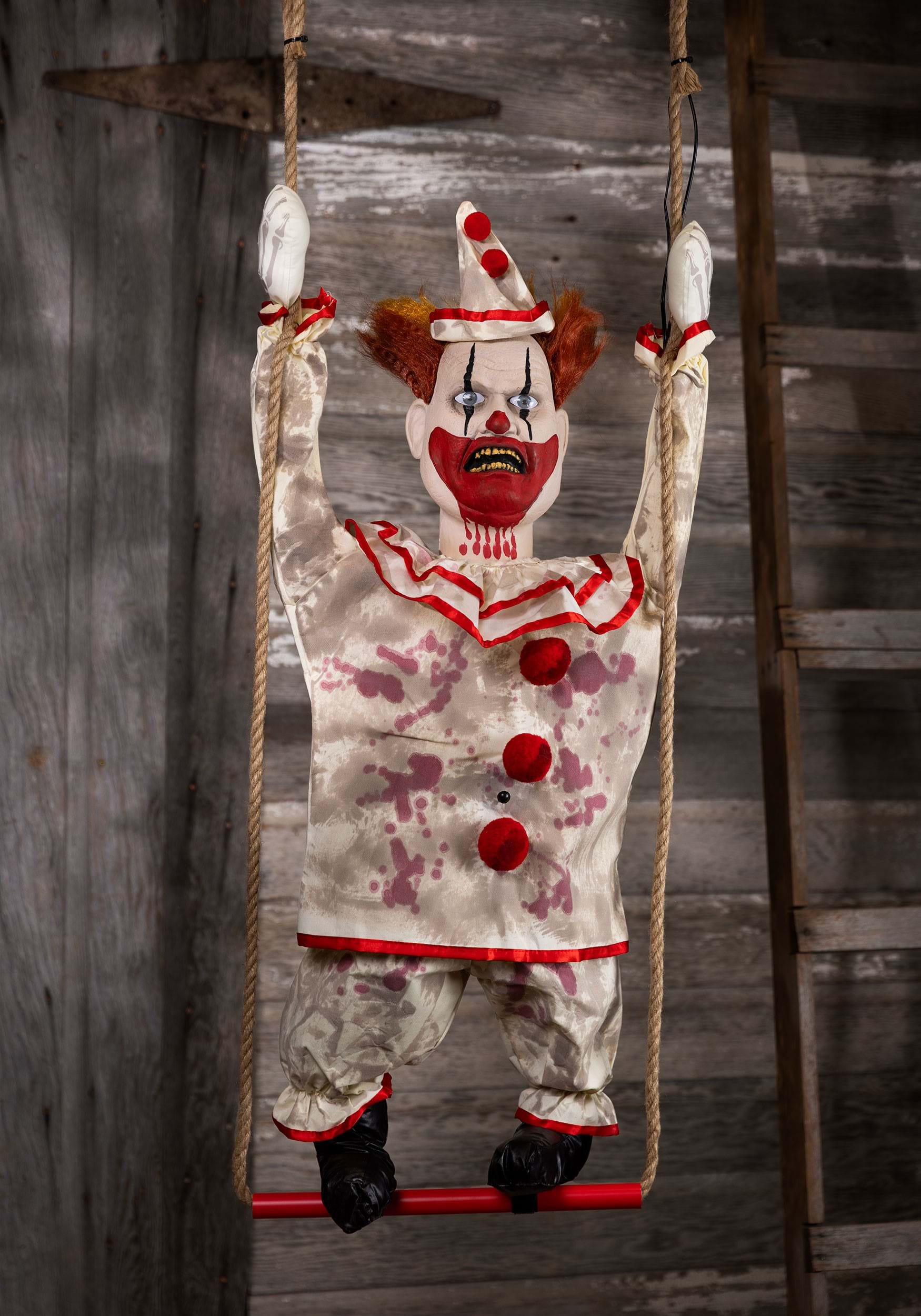 Swinging Happy Clown Animated Doll Halloween Decoration