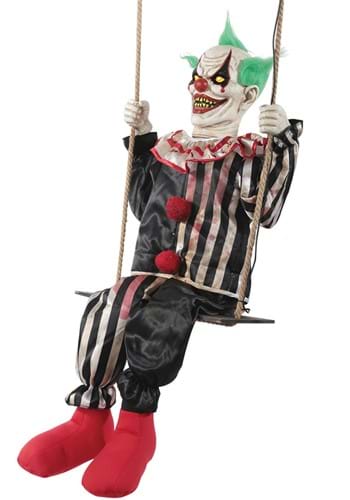 4FT Animated Swinging Chuckles Evil Clown Prop Decoration | Evil Clown Decorations