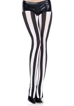Black and White Striped Womens Tights