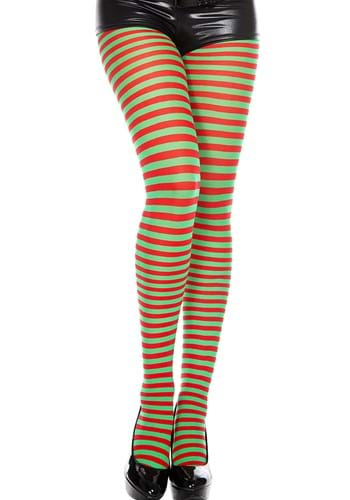 Red and Green Striped Tights