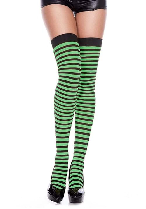 Skeleteen Black and White Socks - Over the Knee Striped Thigh High Costume  Accessories Stockings for Men, Women and Kids : : Fashion