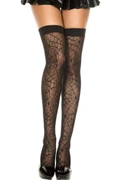 Womens Sheer Spiderweb Thigh Highs