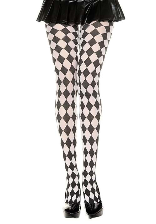 Black and White Polka Dot Thigh High Stockings – Masquerade Costume Hire